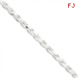 Sterling Silver 4.75mm Diamond-cut Rope Chain anklet