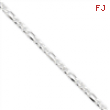 Sterling Silver 4mm Pave Flat Figaro Chain