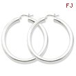 Sterling Silver 4x45 mm Round Hoop Earrings