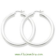 Sterling Silver 4x45 mm Round Hoop Earrings