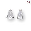 Sterling Silver 4x7mm Pear CZ Stud Earrings