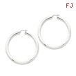 Sterling Silver 5.00mm Polished & Satin Diamond Cut Hoop Earrings