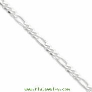 Sterling Silver 5.25mm Figaro Chain anklet