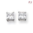 Sterling Silver 5mm CZ Princess Stud Earrings