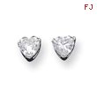 Sterling Silver 5mm Heart CZ Stud Earrings