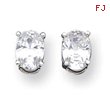 Sterling Silver 5x7mm Oval CZ Stud Earrings