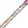 Sterling Silver 6.5''  Multicolored CZ Bracelet