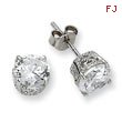 Sterling Silver 6.5mm CZ Stud Earrings