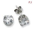 Sterling Silver 6.5mm CZ Stud Earrings