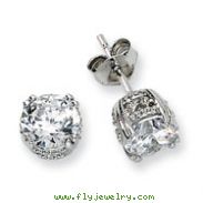 Sterling Silver 6.5mm CZ Stud Earrings