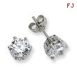 Sterling Silver 6.5mm CZ Stud Earrings