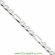 Sterling Silver 6.5mm Figaro Anchor Chain