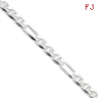 Sterling Silver 6.5mm Figaro Anchor Chain bracelet