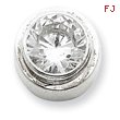 Sterling Silver 6mm CZ Round Slide