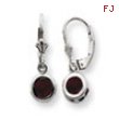 Sterling Silver 6mm Round Garnet Leverback Earrings