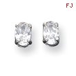 Sterling Silver 6x4mm Oval CZ Studs