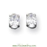 Sterling Silver 6x4mm Oval CZ Studs