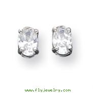 Sterling Silver 6x4mm Oval CZ Studs