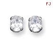 Sterling Silver 6x8mm Oval CZ Stud Earrings