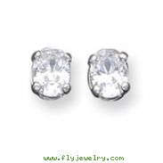 Sterling Silver 6x8mm Oval CZ Stud Earrings