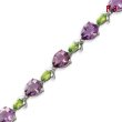 Sterling Silver 7''  Amethyst & Peridot Bracelet