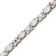 Sterling Silver 7''  Created Opal & Diamond Bracelet