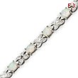 Sterling Silver 7''  Created Opal & Diamond Bracelet