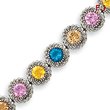 Sterling Silver 7''  Multi-Color CZ Bracelet