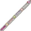 Sterling Silver 7''  Multicolor CZ Tennis Bracelet