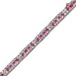 Sterling Silver 7''  Pink CZ Tennis Bracelet