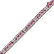 Sterling Silver 7''  Pink CZ Tennis Bracelet