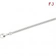 Sterling Silver 7 INCH ROUND Solid Round Snake Chain