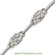 Sterling Silver 7.25''  CZ Bracelet