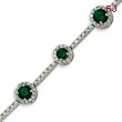 Sterling Silver 7.25''  Green CZ Bracelet