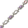 Sterling Silver 7.25''  Lavender CZ Bracelet