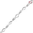 Sterling Silver 7.25'' Solid Polished Fancy Link Bracelet