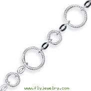 Sterling Silver 7.25inch Polished 3-Dimensional Circular Link Bracelet