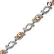 Sterling Silver 7.5''  Champagne CZ Bracelet