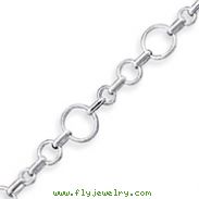 Sterling Silver 7.5inch Fancy Link Bracelet