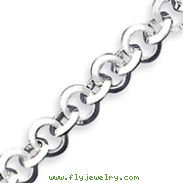 Sterling Silver 7.5inch Polished Fancy Circular Link Bracelet
