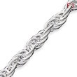 Sterling Silver 7.5inch Polished Fancy Triple Link Bracelet