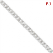 Sterling Silver 7.5mm Pave Curb Chain