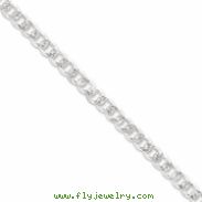 Sterling Silver 7.5mm Pave Curb Chain