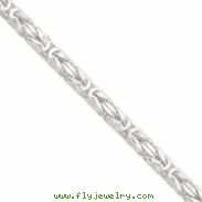 Sterling Silver 7.5mm Square Byzantine Chain