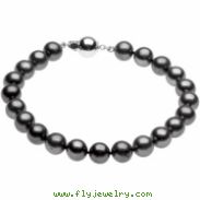 Sterling Silver 7.75 BRC Frshwtr Cul Blck Prl Brac