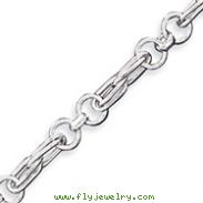 Sterling Silver 7.75inch Polished Fancy Link Toggle Bracelet