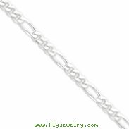 Sterling Silver 7.75mm Figaro Chain anklet