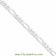 Sterling Silver 7.75mm Figaro Chain anklet