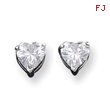 Sterling Silver 7mm Heart CZ Stud Earrings