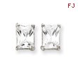 Sterling Silver 7x5mm CZ Emerald Cut Studs